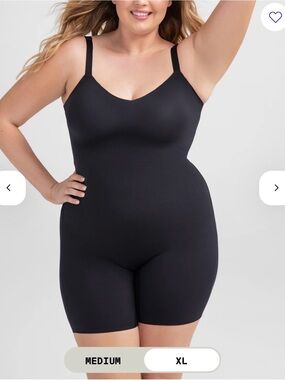 Honeylove mid-thigh bodysuit in Vamp black XL or L
